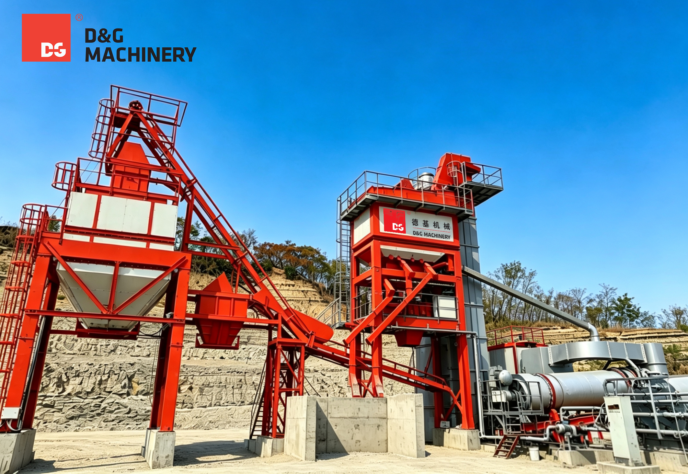 D&G Machinery DG1300 асфальт араластыру зауыты Нади халықаралық әуежайындағы ұшу жолағы жобасын қуаттандырады, Фудзи